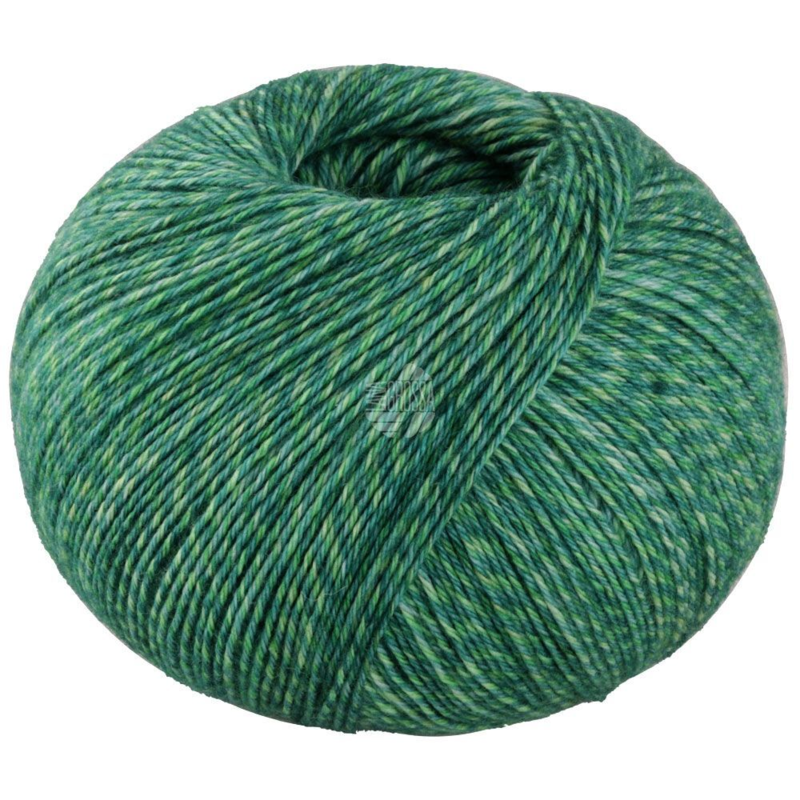 Lana Grossa Vintage Socks 1015 Verde scuro/giallo-verde/petrolio mélange