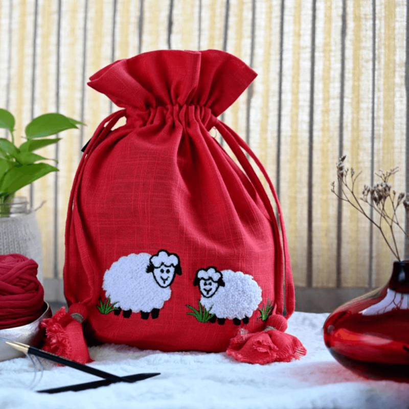 Lantern Moon Meadow Sacca con cordoncino Rosso