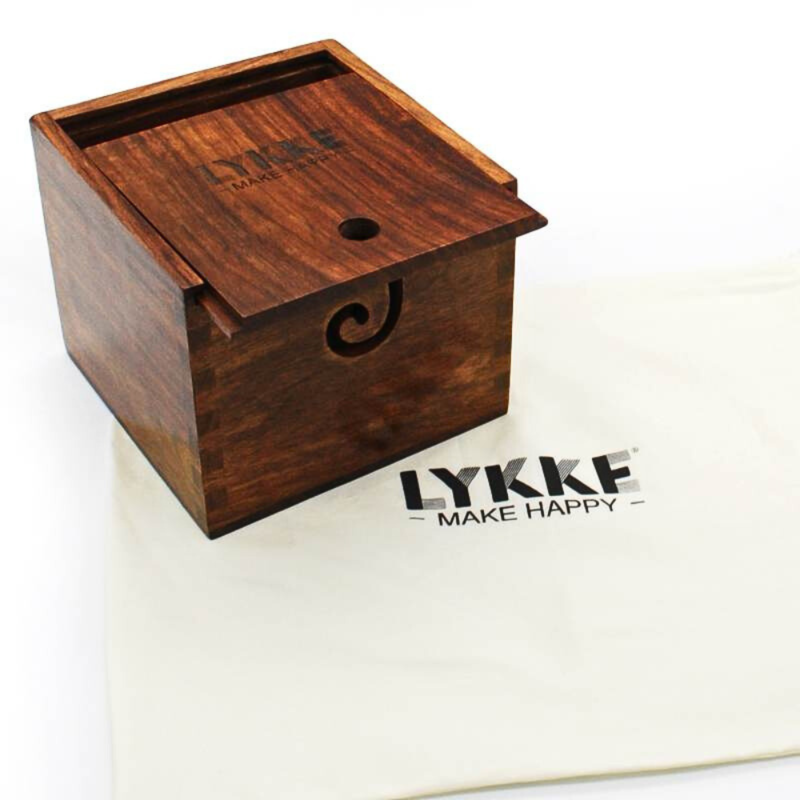 LYKKE Scatola Porta-Gomitolini con Coperchio Shisham Wood