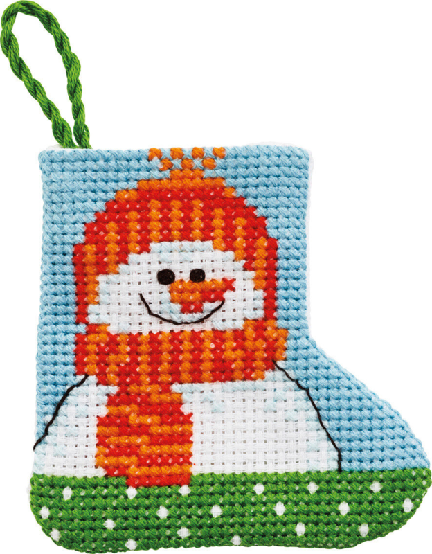 Kit da Ricamo Pupazzo di Neve 7 x 7 cm