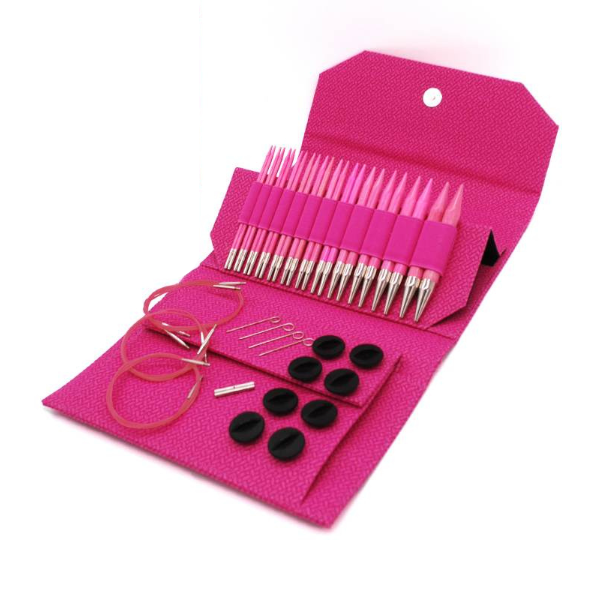 LYKKE Set di Ferri Circolari Componibili Blush, Magenta, 13 cm