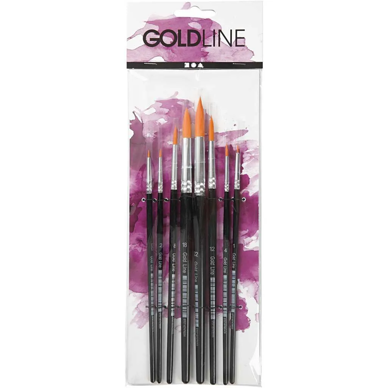 Pennelli Gold Line, Rotondi 1–8 mm, 8 pz