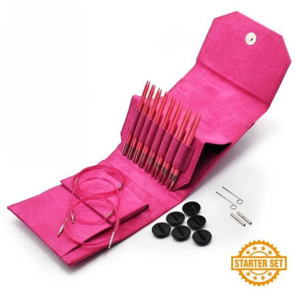 LYKKE Set di Ferri Circolari Componibili Blush, Starter Set, Fucsia, 13 cm