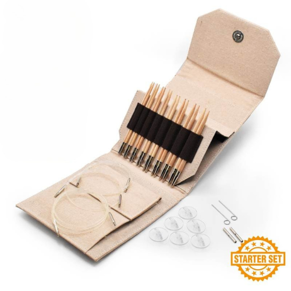 LYKKE Set di Ferri Circolari Componibili Naturale, Starter Set, Beige, 13 cm