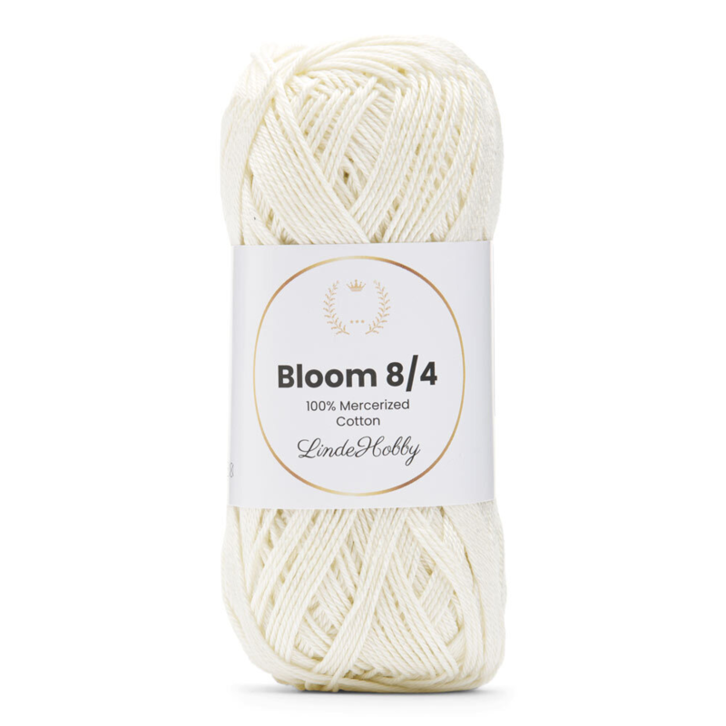 LindeHobby Bloom 8/4 Mercerized Cotton 30 Bianco naturale