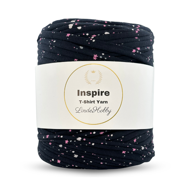 LindeHobby Inspire Print 22 Nero con piccole stelle e cuori