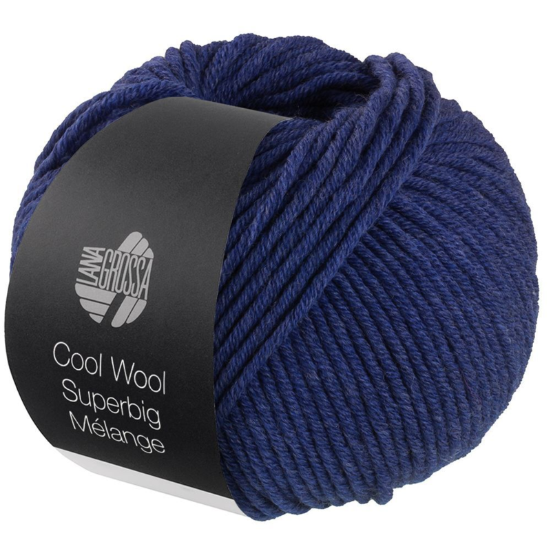 Lana Grossa Cool Wool Superbig 208 Blu scuro melangiato