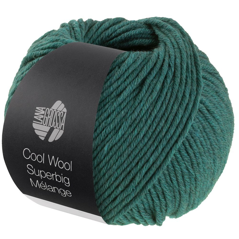 Lana Grossa Cool Wool Superbig 210 Verde scuro melangiato