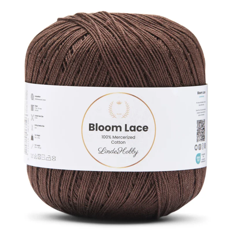 LindeHobby Bloom Lace Mercerized Cotton 08 Marrone scuro