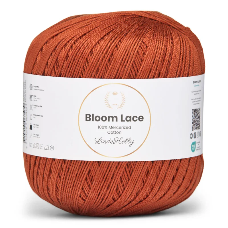 LindeHobby Bloom Lace Mercerized Cotton 36 Color mattone