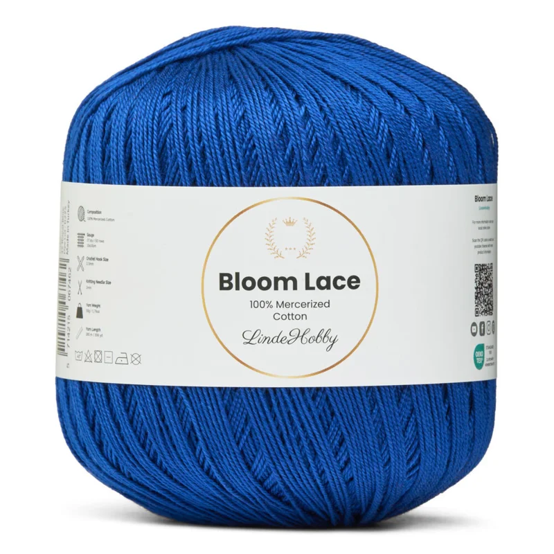 LindeHobby Bloom Lace Mercerized Cotton 35 Blu reale