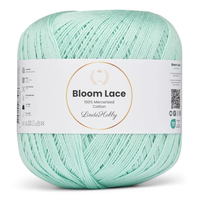 LindeHobby Bloom Lace Mercerized Cotton 37 Menta pastello