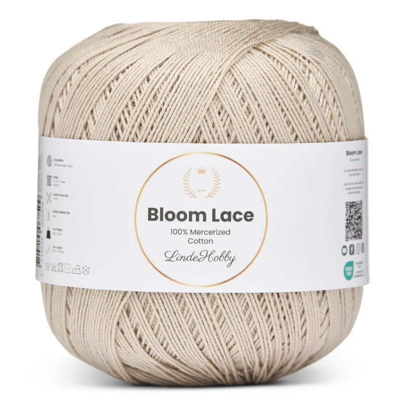 LindeHobby Bloom Lace Mercerized Cotton 39 Grigio perla