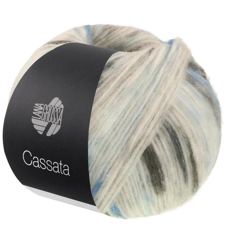 Lana Grossa Cassata 16 Bianco naturale/blu acciaio/blu petrolio/grigio scuro