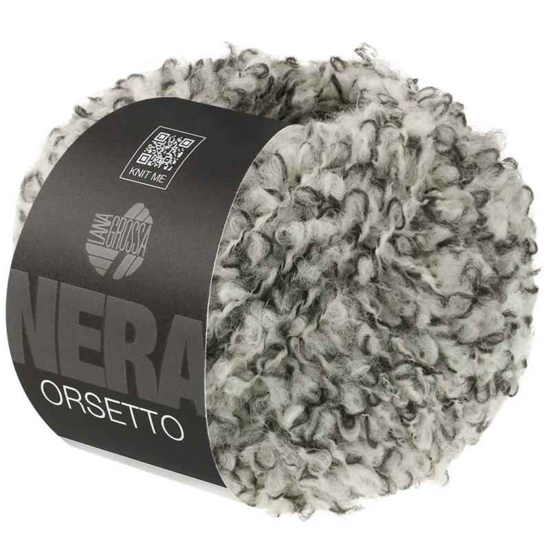 Lana Grossa Orsetto 105 Nero/Bianco grezzo