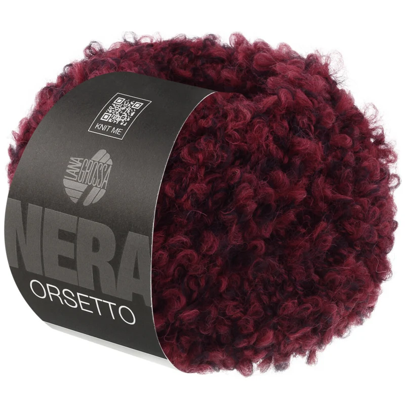 Lana Grossa Orsetto 102 Borgogna/Nero