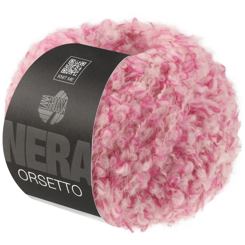 Lana Grossa Orsetto 101 Rosa acceso/Bianco grezzo