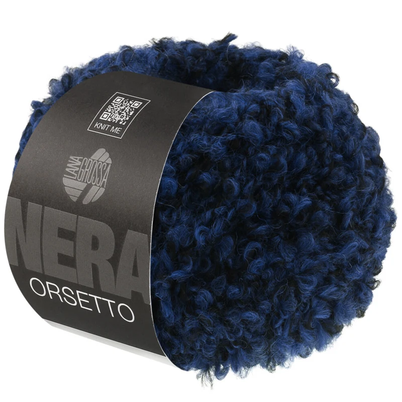 Lana Grossa Orsetto 107 Blu scuro/Nero