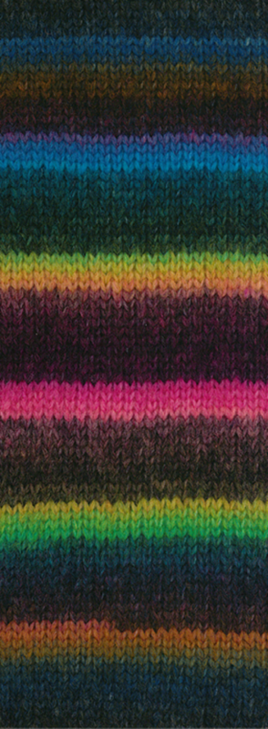 Lana Grossa Bomba 01 Grigio scuro/mora/arancione/giallo-/verde scuro/blu