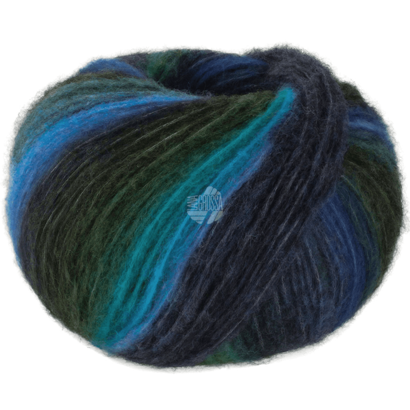 Lana Grossa Bomba 05 Petrolio scuro/verde petrolio/blu/viola/blu notte/verde
