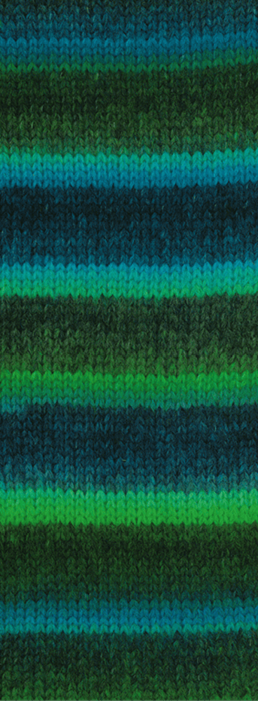 Lana Grossa Bomba 05 Petrolio scuro/verde petrolio/blu/viola/blu notte/verde