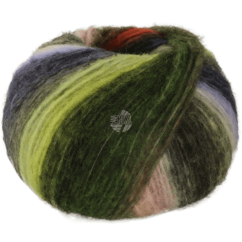 Lana Grossa Bomba 07 Pesca/bianco-/chiaro-/verde scuro/grigio petrolio/-marrone/blu turchese