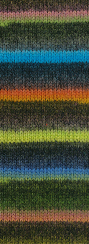 Lana Grossa Bomba 07 Pesca/bianco-/chiaro-/verde scuro/grigio petrolio/-marrone/blu turchese