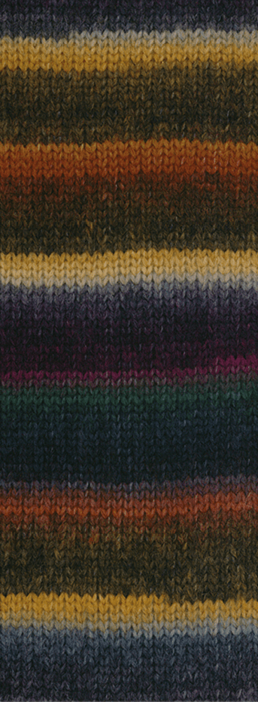 Lana Grossa Bomba 09 Nougat/moka/mora/blu nero/lilla grigiastro/verde oliva grigiastro/antracite