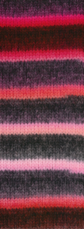 Lana Grossa Bomba 02 Rosa/fucsia/corallo/mora/rosso grigiastro/rosa grigiastro/grigio scuro