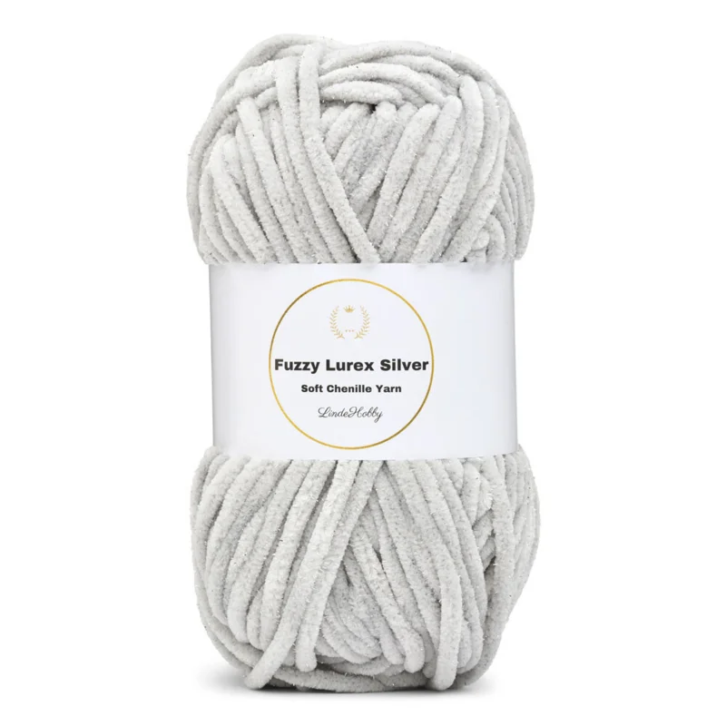 LindeHobby Fuzzy Chenille Silver Lurex 42 Grigio canna di fucile