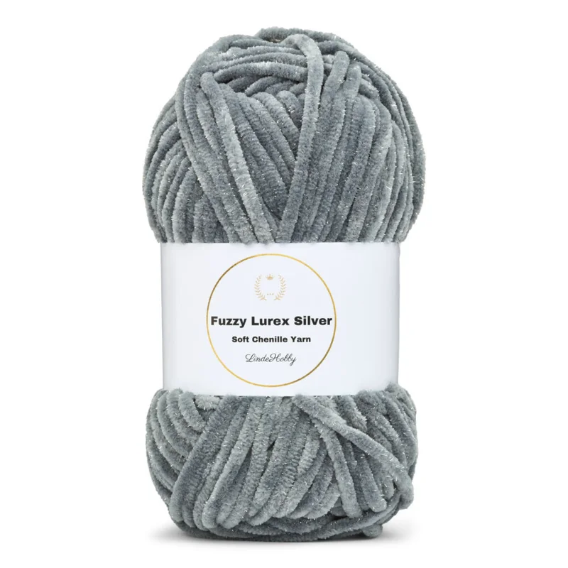 LindeHobby Fuzzy Chenille Silver Lurex 05 Grigio scuro
