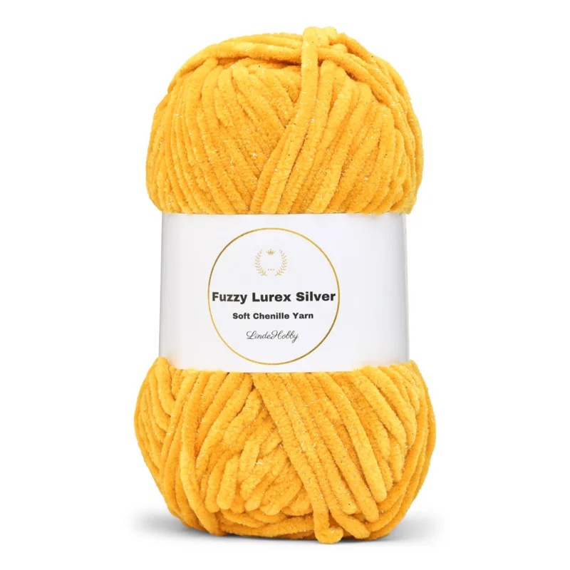 LindeHobby Fuzzy Chenille Silver Lurex 47 Giallo dorato