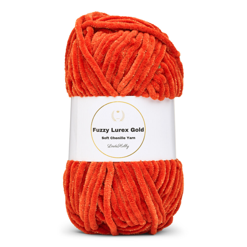 LindeHobby Fuzzy Chenille Gold Lurex 25 Terracotta