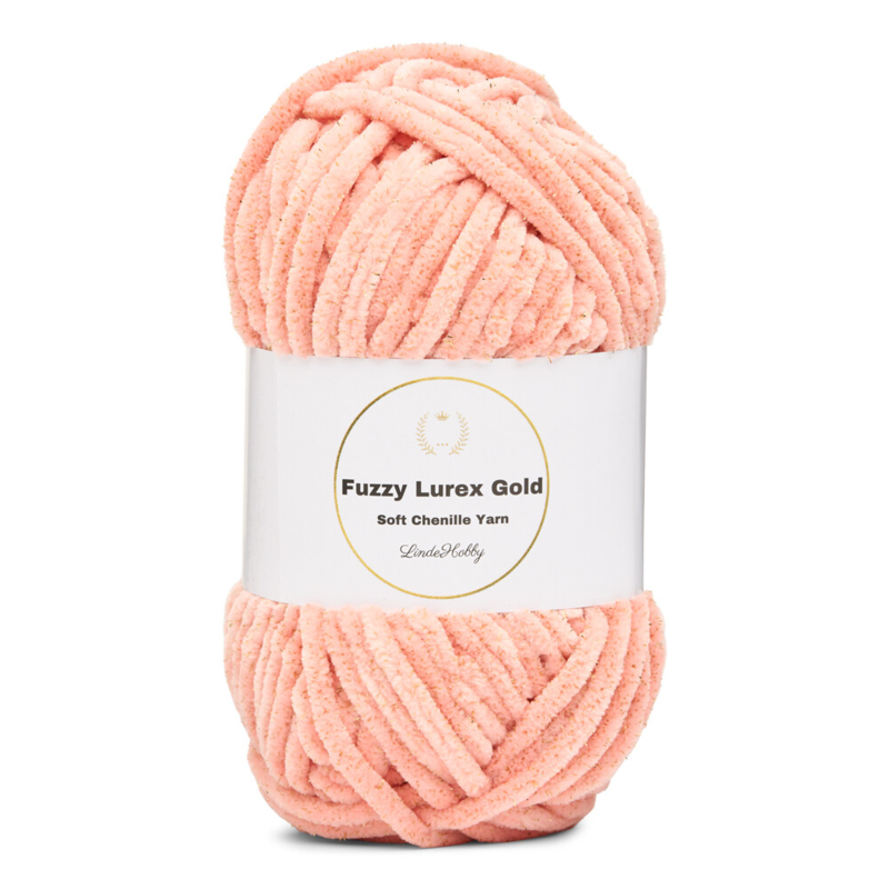 LindeHobby Fuzzy Chenille Gold Lurex 06 Salmone