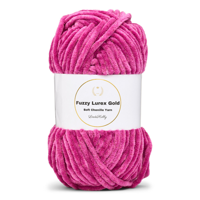 LindeHobby Fuzzy Chenille Gold Lurex 44 Fucsia chiaro