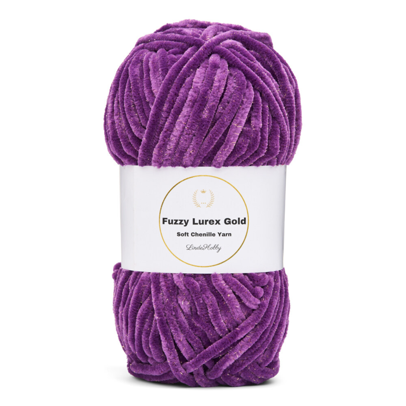 LindeHobby Fuzzy Chenille Gold Lurex 40 Viola