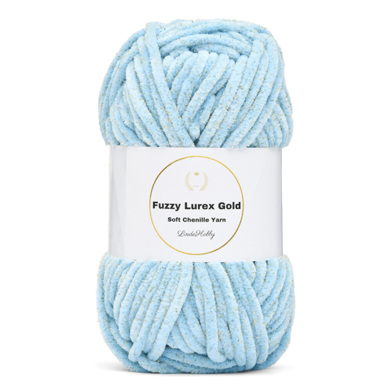 LindeHobby Fuzzy Chenille Gold Lurex 07 Azzurro baby