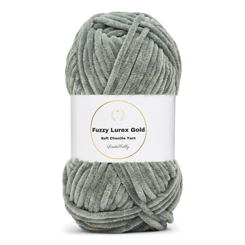 LindeHobby Fuzzy Chenille Gold Lurex 05 Grigio scuro