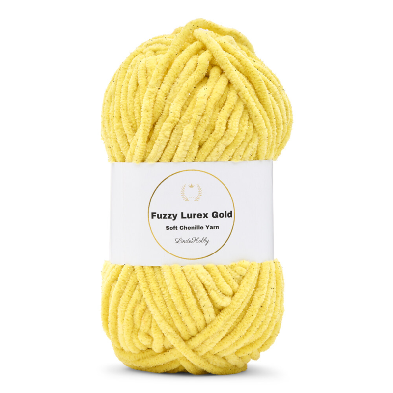 LindeHobby Fuzzy Chenille Gold Lurex 09 Giallo