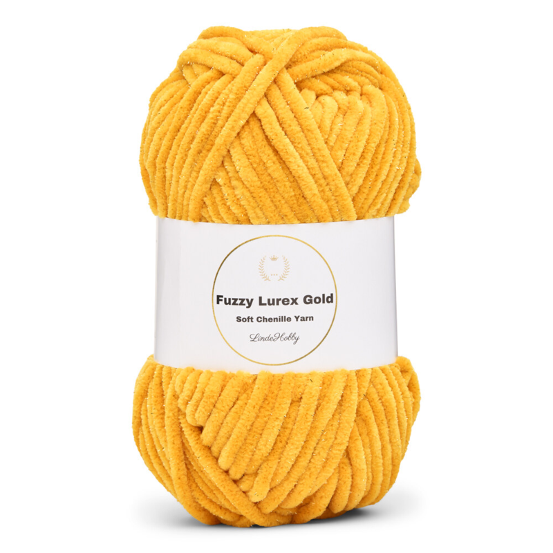 LindeHobby Fuzzy Chenille Gold Lurex 47 Giallo dorato