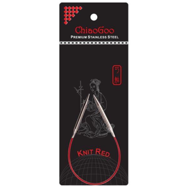 ChiaoGoo Ferri Circolari Knit Red Acciaio Inossidabile (23-100 cm) 23 cm