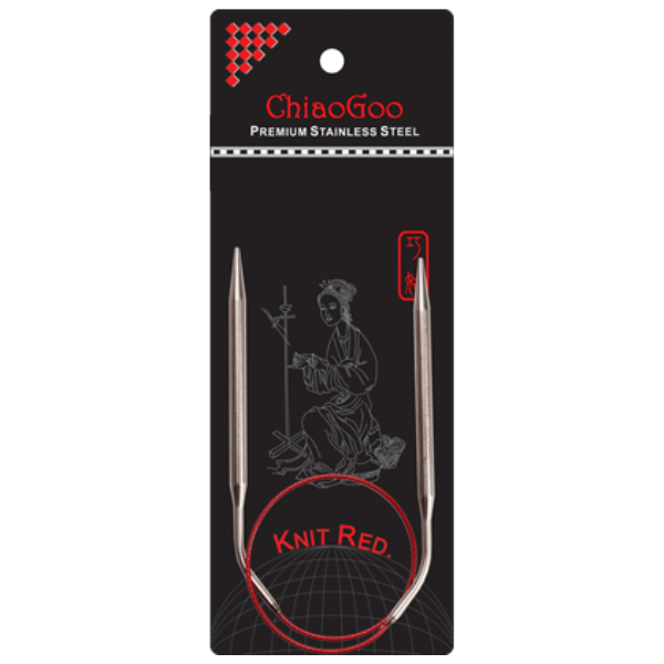 ChiaoGoo Ferri Circolari Knit Red Acciaio Inossidabile (23-100 cm) 40 cm