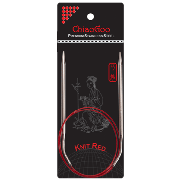 ChiaoGoo Ferri Circolari Knit Red Acciaio Inossidabile (23-100 cm) 80 cm