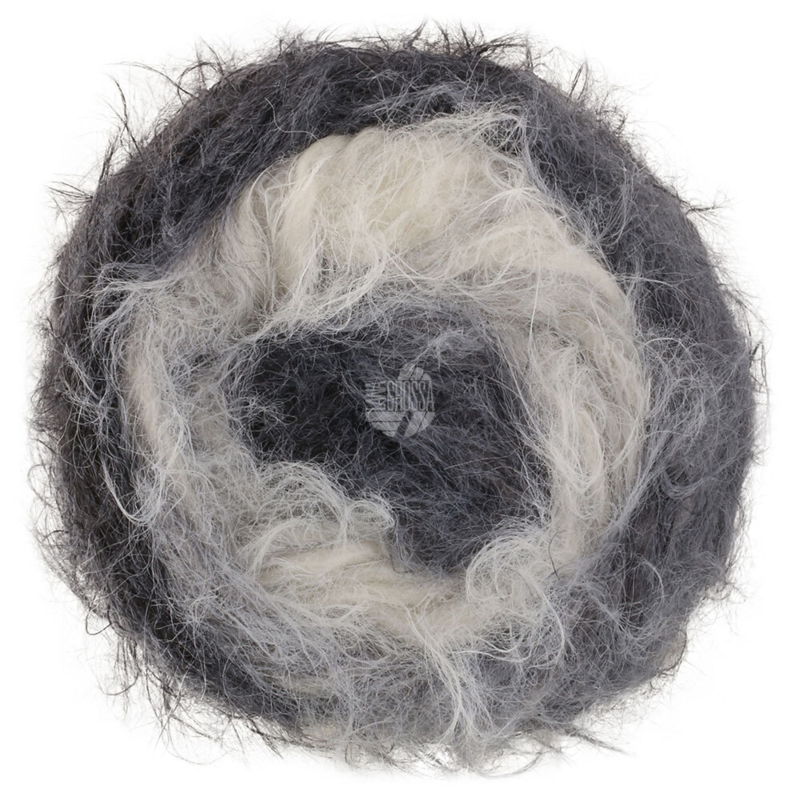 Lana Grossa Basta Mista 109 Bianco/Grigio chiaro/Grigio medio/Grigio scuro/Antracite