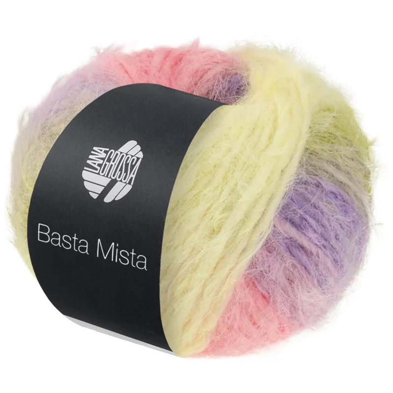 Lana Grossa Basta Mista 112 Crema/Vaniglia/Lime/Grigio verde/Rosa/Lilla/Lavanda