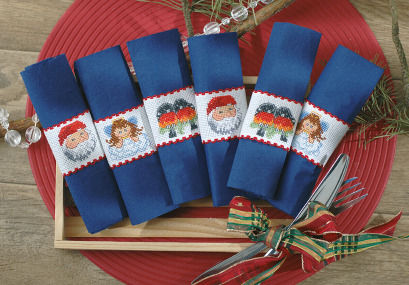 Kit per Ricamo Anelli per Tovaglioli Ø 6 cm