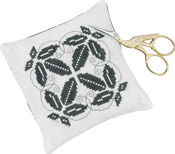 Kit Ricamo Puntaspilli, foglie 11 x 11 cm