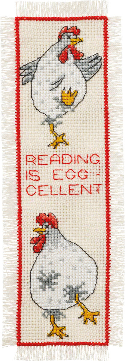 Kit per Ricamo Reading is Egg-cellent 7 x 22 cm