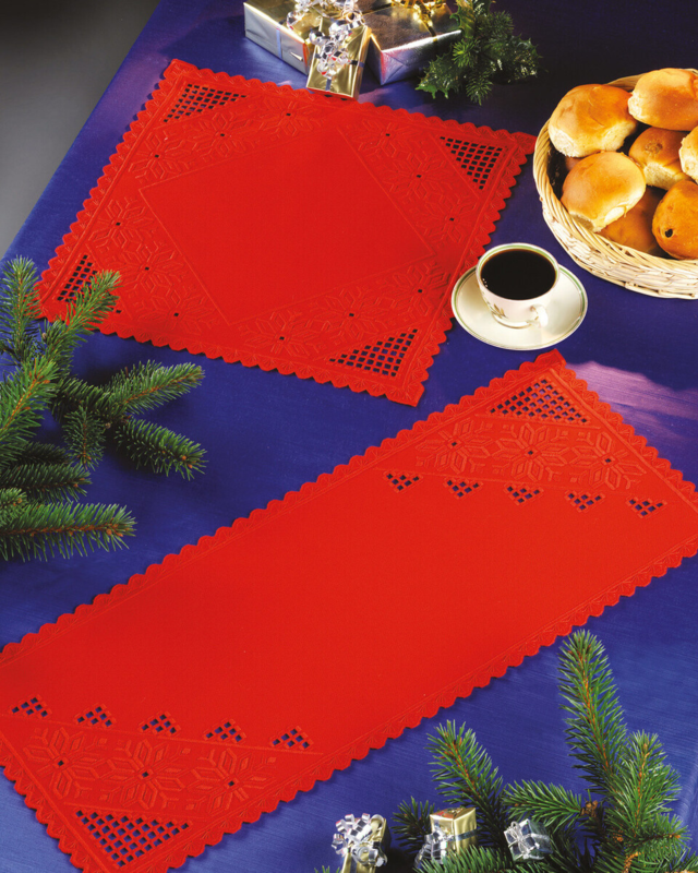 Kit da Ricamo Hardanger Rosso 40 x 40 cm