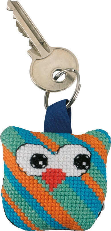 Kit Ricamo Gufo con Strisce Diagonali 5 x 5 cm